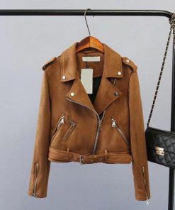 Faux Pu Leather Suede Short JacketTopsvariantimage2Women-s-Faux-Pu-Leather-Suede-Short-Jacket-Zipper-Motorcycle-Coat-Womens-2019-Spring-Fashion-Biker