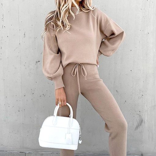 Solid Color Stunning 2 Piece TracksuitBottomsvariantimage2Women-s-Tracksuit-2-Piece-Sets-Autumn-Solid-Fashion-Casual-Outfits-Long-Sleeve-Tops-High-Waist