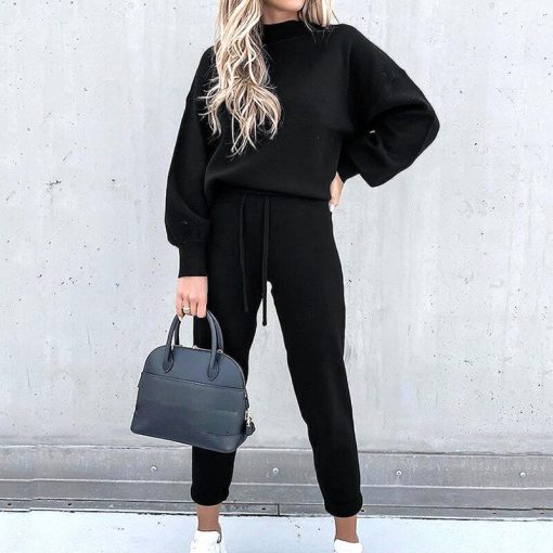Solid Color Stunning 2 Piece TracksuitBottomsvariantimage3Women-s-Tracksuit-2-Piece-Sets-Autumn-Solid-Fashion-Casual-Outfits-Long-Sleeve-Tops-High-Waist