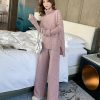 Korean Style Turtleneck TracksuitBottomsvariantimage4JXMYY-Sweater-Set-Women-Tracksuit-Spring-Autumn-Knitted-Suits-2-Piece-Set-Warm-Turtleneck-Sweater-Pullovers