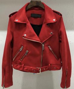 Faux Pu Leather Suede Short JacketTopsvariantimage5Women-s-Faux-Pu-Leather-Suede-Short-Jacket-Zipper-Motorcycle-Coat-Womens-2019-Spring-Fashion-Biker