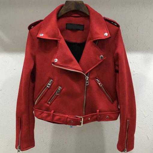 Faux Pu Leather Suede Short JacketTopsvariantimage5Women-s-Faux-Pu-Leather-Suede-Short-Jacket-Zipper-Motorcycle-Coat-Womens-2019-Spring-Fashion-Biker