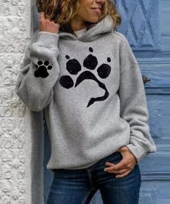 Dog Paws Warm Hoodie-SweatshirtTopsDog-paw-Print-Women-s-Hoodies-Li