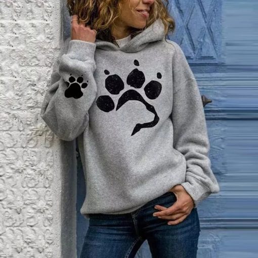 Dog Paws Warm Hoodie-SweatshirtTopsDog-paw-Print-Women-s-Hoodies-Li