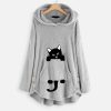 Plush Pullover Casual Warm CoatTopsFashion-Winter-Women-Cat-Embroid-1