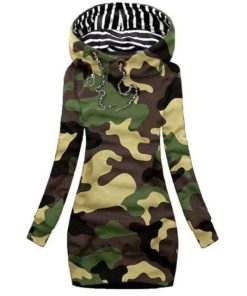 Military Color Drawstring SweatshirtTopsFashion-Women-Swxeatshirt-Pullove