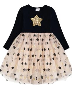 Cute Baby Girl Star DressKidsKids-Autumn-Winter-Dresses-for-G
