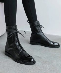 British Comfortable Tie Leather BootBootsSouth-Korea-wqwq100-British-comforta