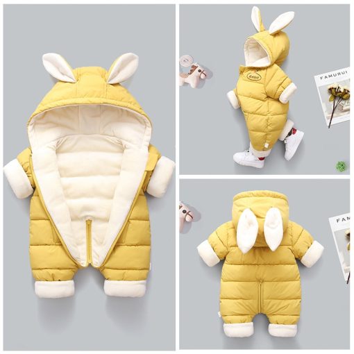 Autumn Winter RomperKidsmainimage02021-Autumn-Winter-Overall-For-Children-Infant-Down-Cotton-Thickened-Clothes-Hooded-Cartoon-Baby-Boys-Girls