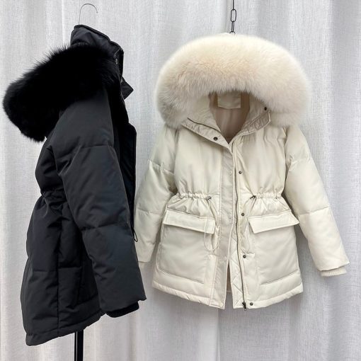 Cotton Padded Fur Parka CoatTopsmainimage02021-Cotton-Padded-Fur-Parka-New-Big-Fur-Collar-Down-Winter-Jacket-Women-Thick-Warm-Parkas