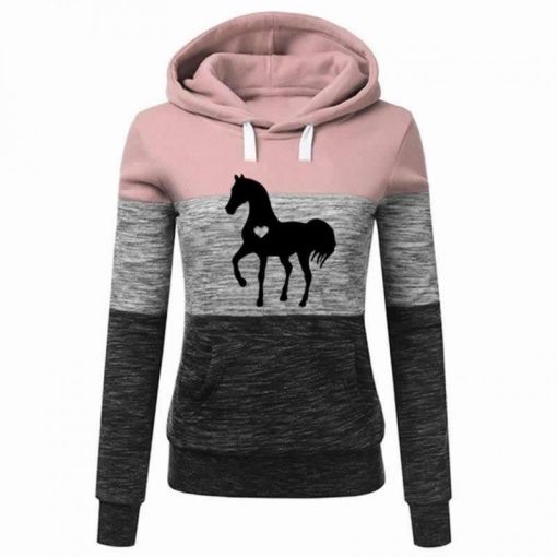Women’s Horse Love Print SweatshirtTopsmainimage0Autumn-Women-Hoodies-Horse-Love-Print-Splice-Sweatshirt-Cotton-Casual-Fashion-Street-Hooded-Tops-Clothes