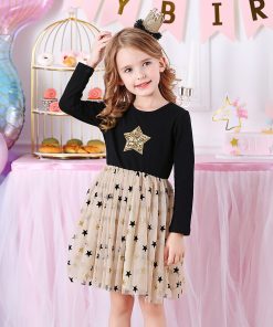 Cute Baby Girl Star DressKidsmainimage1Kids-Autumn-Winter-Dresses-for-Girls-Star-Sequins-Princess-Dress-Girl-Long-Sleeve-Party-Vestidos-Girls