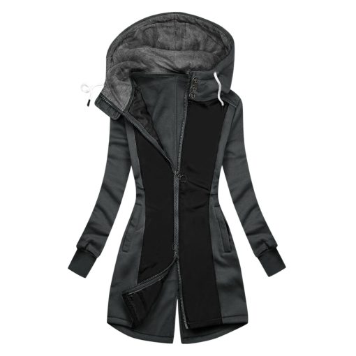 New Style Zipper Hooded Sweatshirt JacketTopsmainimage2Spring-Women-Jacket-2021-Fashion-Autumn-Winter-Hooded-Parkas-Sweatshirt-Zipper-Hoodies-Coat-Female-Sweat-manteau