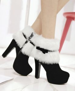 High Heel Ankle Christmas BootsBootsmainimage2Winter-Women-Boots-Christmas-Ankle-Boots-High-Heels-Ladies-Shoes-Femme-Warm-Short-Boots-Red-Black