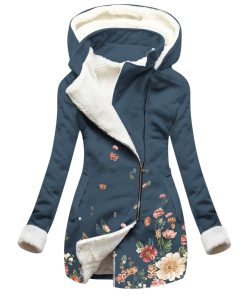 Cotton-Padded Plush Warm JacketTopsmainimage3Fashion-Velvet-Women-Cotton-padded-Jacket-Plush-Hooded-Fur-Collar-Winter-Coat-Warm-Parka-Oversized-Manteau
