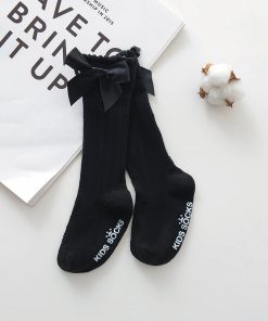 New Long Soft Baby Socks – Blackmainimage3Girls-Big-Bow-Knee-High-Long-Soft-New-Kids-Socks-Toddlers-Cotton-Lace-baby-Socks-Kids