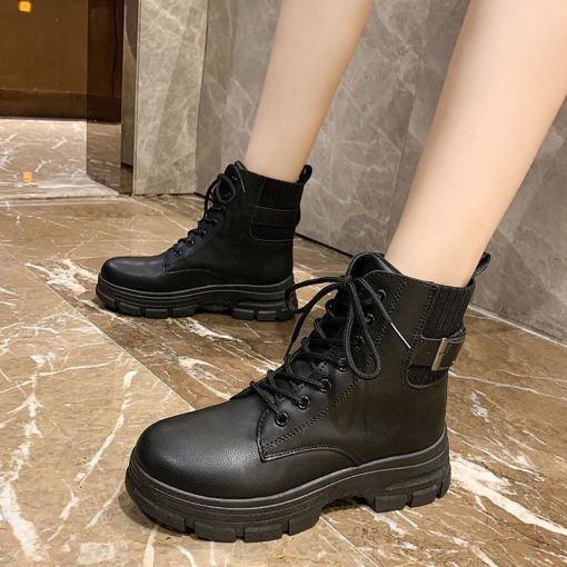 Comfortable Soft PU Ankle BootsBootsmainimage3New-Arrivals-Soft-Boots-Women-Shoes-Woman-Boots-Fashion-Round-PU-Ankle-Boots-2021-Winter-Elastic