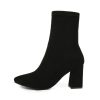 hick Heel Ankle BootsBootsmainimage4Black-Brown-Flock-Thick-Heel-Ankle-Boots-Women-Winter-Shoes-Nice-Elegant-High-Heel-Pointed-Toe