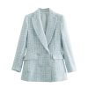 Hot Sale Office Lady BlazerTopsmainimage4New-Casual-Women-Tweed-Blazer-Vintage-Office-Lady-Jacket-Coat-Double-Breasted-Fall-Winter-Outerwear-Female