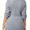 Lace Up Sexy Side Slit Knitted SweaterTopsmainimage4Sewater-Women-Autumn-Casual-Lace-Up-Sexy-Side-Slit-Solid-Clolor-Plus-Size-Loose-Pullover-Slim