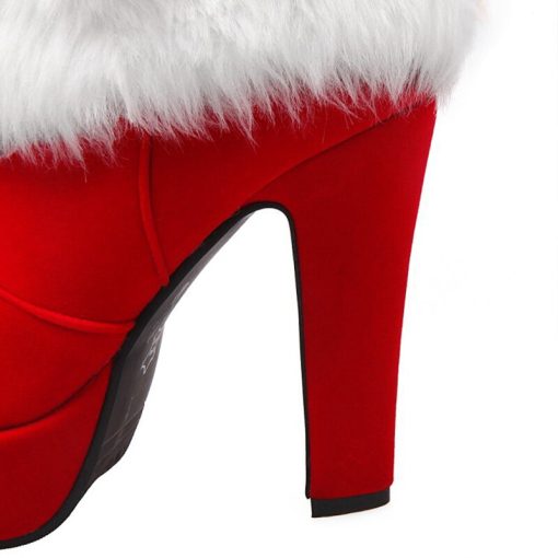 High Heel Ankle Christmas BootsBootsmainimage5Winter-Women-Boots-Christmas-Ankle-Boots-High-Heels-Ladies-Shoes-Femme-Warm-Short-Boots-Red-Black