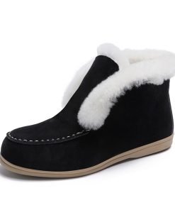 Women’s Suede-Leather Fur BootsBootsvariantimage12021-Fashin-Ankle-Boots-For-Women-Suede-leather-Boots-Fur-Shoes-Warm-Winter-Boots-Slip-on
