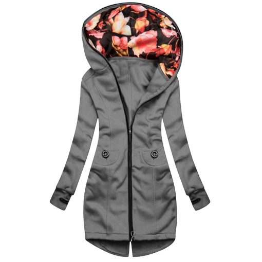 Women’s Floral Hooded Warm JacketTopsvariantimage1Casual-Women-s-Long-Hooded-Jacket-Floral-Print-Coat-Long-sleeved-Drawstring-Hooded-Outwear-Autumn-Winter