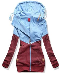 Women’s Zipper Hooded Sweatshirt – Bluevariantimage2SURMIITRO-Spring-Women-Jacket-2021-Fashion-Autumn-Winter-Pink-Blue-Hooded-Sweatshirt-Zipper-Hoodies-Coat-Female