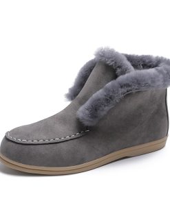 Women’s Suede-Leather Fur BootsBootsvariantimage32021-Fashin-Ankle-Boots-For-Women-Suede-leather-Boots-Fur-Shoes-Warm-Winter-Boots-Slip-on