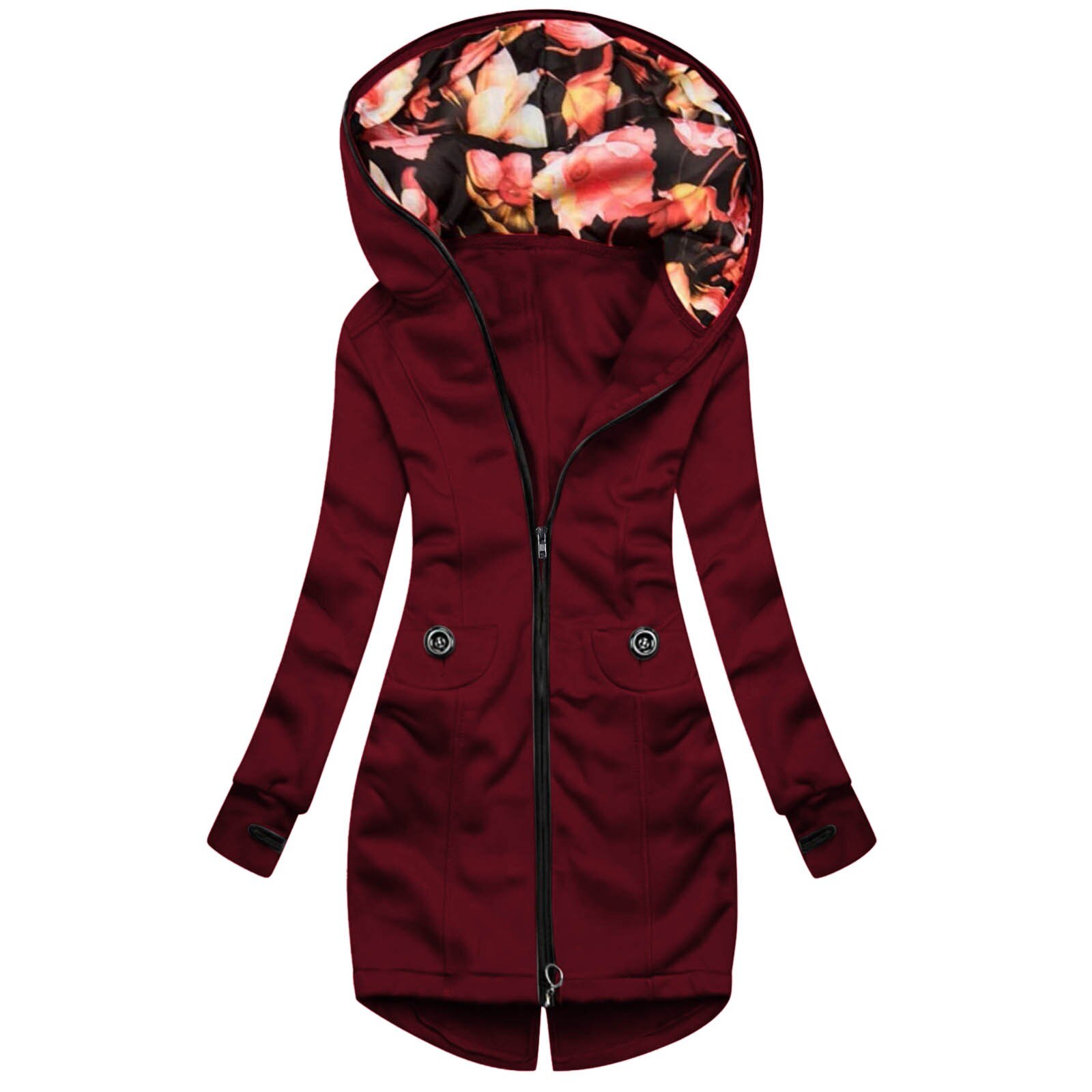 Women’s Floral Hooded Warm Jacket – Miggon