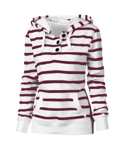 New Drawstring Stripe Hooded SweatshirtTopsvariantimage3Plus-Size-Stripe-Print-Women-39-s-Hoodie-Sweetshirts-Drawstring-Long-Sleeve-Hooded-Pullover-Sweatshirt-Tops