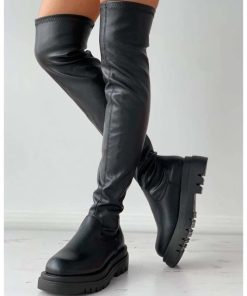Long Leather Warm Fashion Plush BootsBootsDORATASIA-Brand-New-Female-Platf