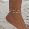 Women’s Anklet Bracelet SetJewelleriesLETAPI-3pcs-set-Gold-Color-Simpl