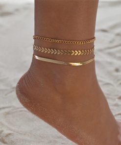 Women’s Anklet Bracelet SetJewelleriesLETAPI-3pcs-set-Gold-Color-Simpl