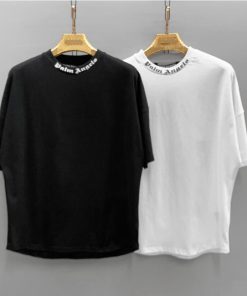 Unisex Cotton Couple T ShirtTopsmainimage0Palm-Angels-Letter-logo-Unisex-Men-Women-Lovers-Couple-Style-Fashion-Cotton-Short-sleeve-Round-neck