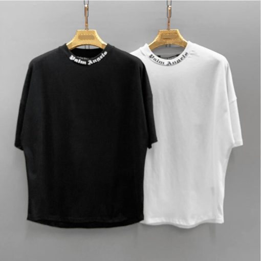 Unisex Cotton Couple T ShirtTopsmainimage0Palm-Angels-Letter-logo-Unisex-Men-Women-Lovers-Couple-Style-Fashion-Cotton-Short-sleeve-Round-neck