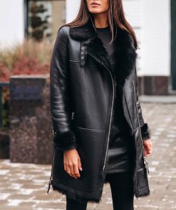 Women’s PU Leather Warm JacketTopsmainimage0Women-Winter-Fashion-Warm-PU-Leather-Jacket-Fake-Fur-Black-Long-Coat-Office-Lady-Zipper-Western