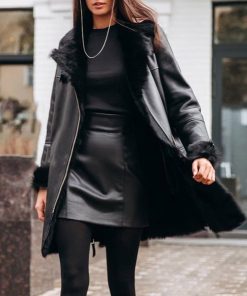 Women’s PU Leather Warm JacketTopsmainimage1Women-Winter-Fashion-Warm-PU-Leather-Jacket-Fake-Fur-Black-Long-Coat-Office-Lady-Zipper-Western