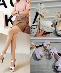 2022 Sexy Fish Mouth SandalsShoesmainimage2Sandals-female-summer-2020-new-high-heeled-fish-mouth-shoes-bow-sexy-rough-with-waterproof-platform