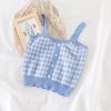 Cute Knitted Tank TopsTopsmainimage3HELIAR-Women-Plaid-Crop-Tops-Buttons-Camis-Knitting-Cute-Tank-Tops-Ladies-Sleeveless-Solid-Crop-Tops