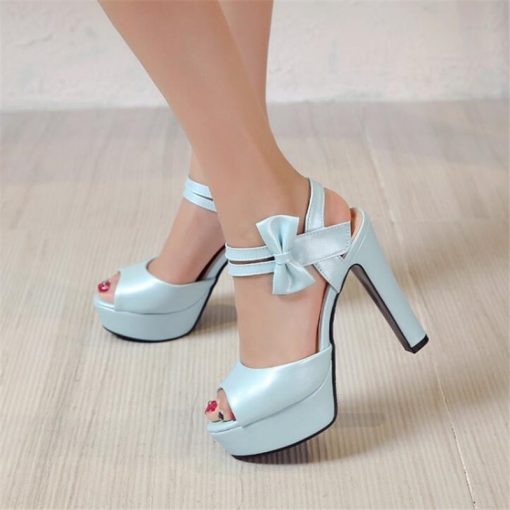 2022 Sexy Fish Mouth SandalsShoesmainimage4Sandals-female-summer-2020-new-high-heeled-fish-mouth-shoes-bow-sexy-rough-with-waterproof-platform