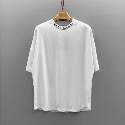 Unisex Cotton Couple T ShirtTopsvariantimage1Palm-Angels-Letter-logo-Unisex-Men-Women-Lovers-Couple-Style-Fashion-Cotton-Short-sleeve-Round-neck