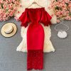 Patchwork Lace Maxi Party DressDressesvariantimage2Sexy-Hollow-Out-Lace-Bodycon-Long-Dress-Women-Elegant-Red-Pink-White-Off-Shoulder-Patchwork-Maxi
