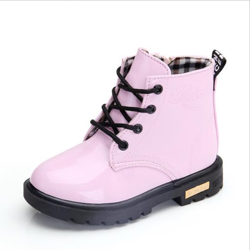 Unisex Kid’s Martin BootBootsvariantimage2Size21-36-Children-Girls-Martin-Boots-PU-Leather-Waterproof-Boots-Winter-Kids-Snow-Boots-Girls-Rubber