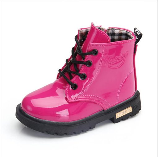 Unisex Kid’s Martin BootBootsvariantimage3Size21-36-Children-Girls-Martin-Boots-PU-Leather-Waterproof-Boots-Winter-Kids-Snow-Boots-Girls-Rubber