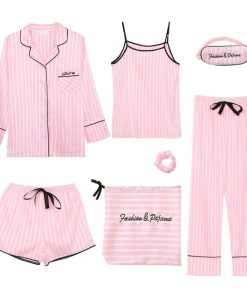 Women’s All in 7 in 1 Pajama Set (7 Pieces )DressesJULY-S-SONG-Pink-7-CC-Pieces-Women