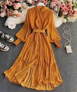 Vintage Maxi Sundress Ladies Long SleeveDressesSpring-And-Summer-French23-Vintage