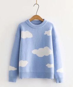 Japanese Cloud Pullover SweaterTopsSweaters-Women-Harajuku-Lovely-C