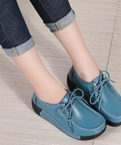 Leather Lace-up SneakerShoesWomen-Flats-Comfortable-Loafers2