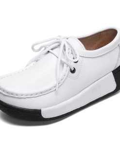 Leather Lace-up SneakerShoesWomen-Flats-Comfortable-Loafers3